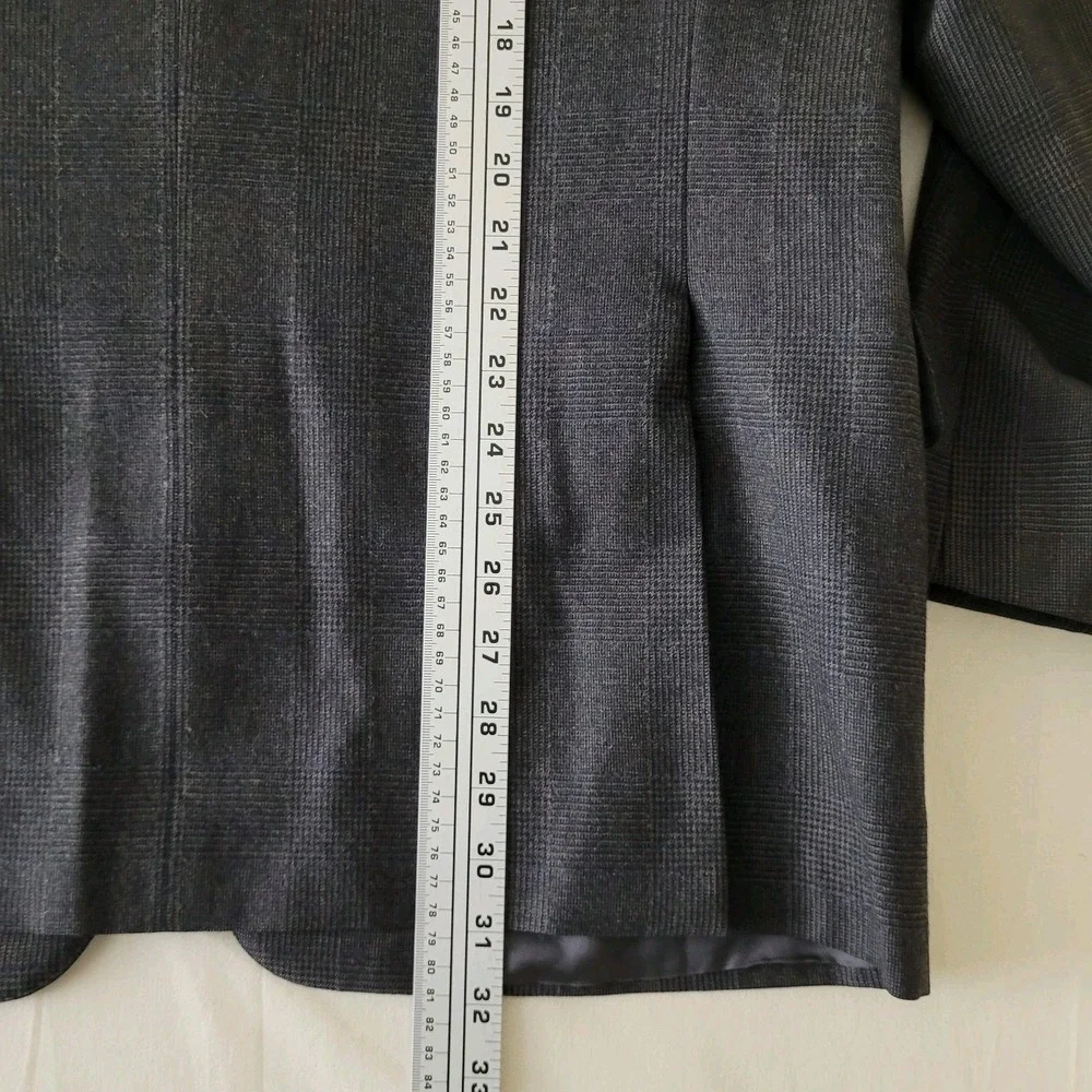 Vtg 90s Ermenegildo Zegna Grey Glen Plaid Wool Cashmere Blazer Sport Coat 42R